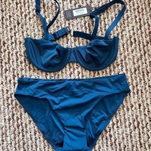 Cuup Swim Set The Balconette Horizon Blue 30D 32C Size 03 NWT